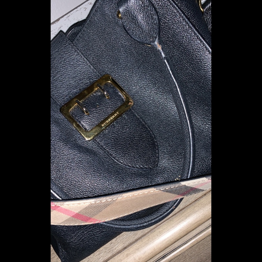 Black leather Burberry bag